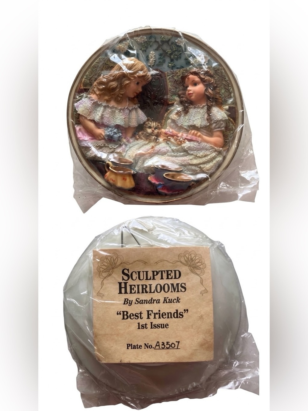 Reco Sandra Kuck Best Friends 3D Sculpted Collectors Plate 1st Issue Vintage